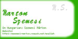 marton szemesi business card