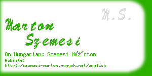 marton szemesi business card